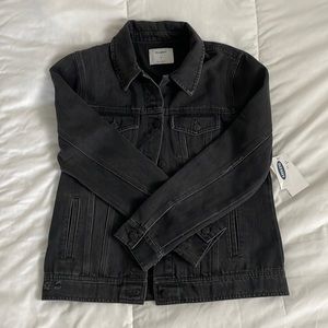 Old Navy Black Distress Jean Jacket
